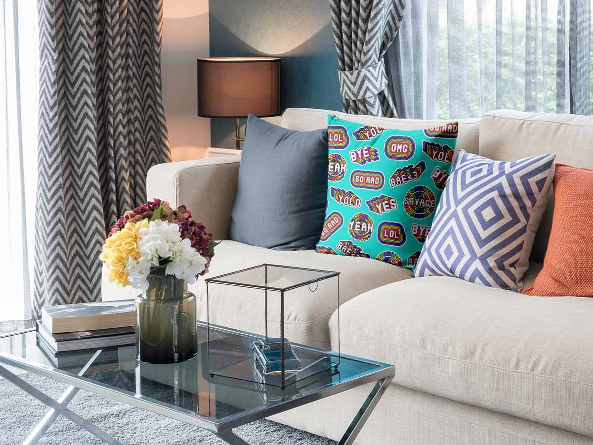 Health Pillow Turquoise with Sayings