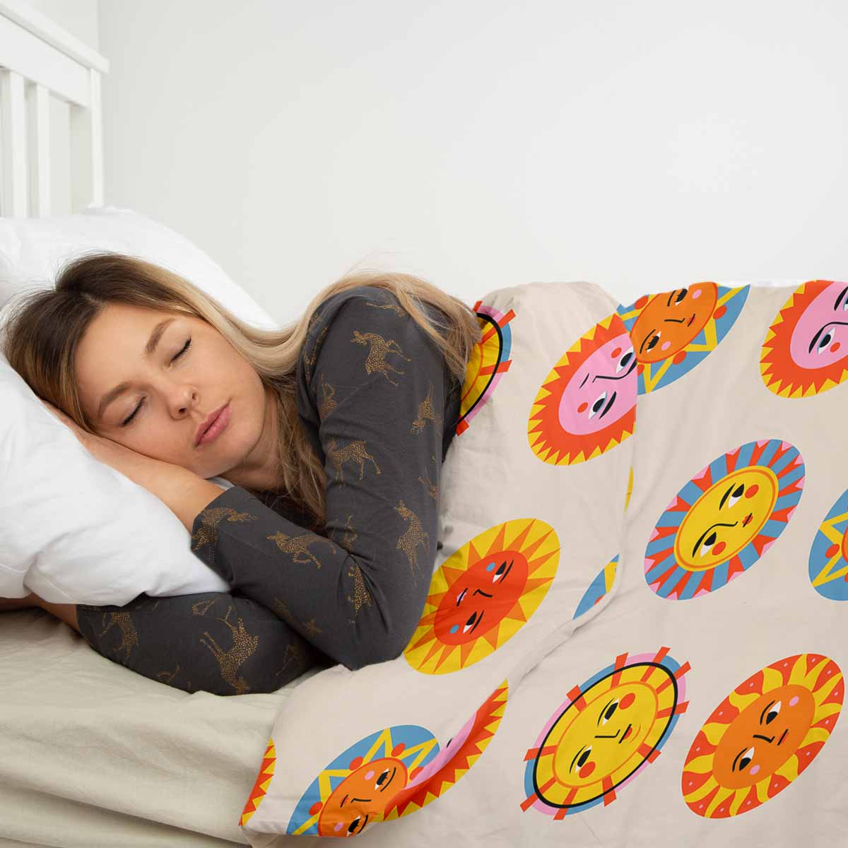 Therapy blankets bedding set beige with sun