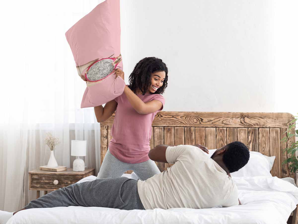 Health pillow pink with dragon fruit