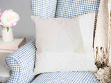 Health pillow, grey with white pattern.