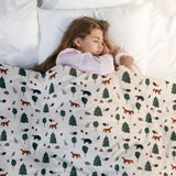 Original therapy blanket - cotton cover forest animals