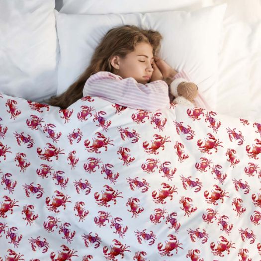 Couverture thérapeutique originale - Housse en coton Crabes