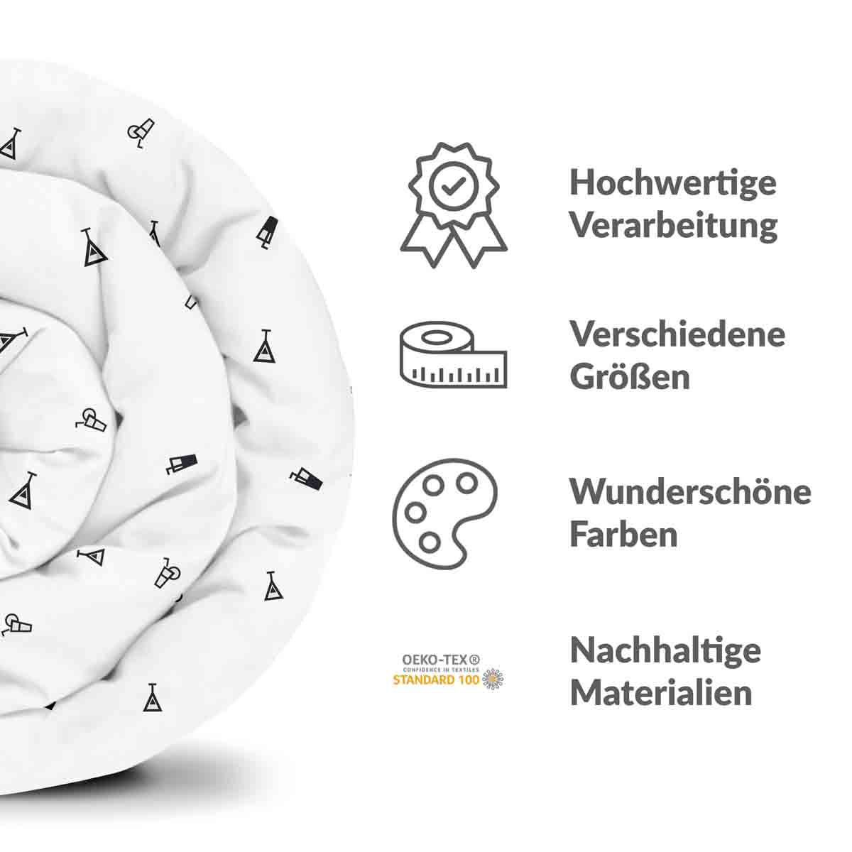 Ensemble de linge de lit avec couverture thérapeutique blanc cocktails