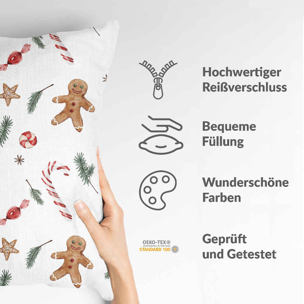 Coussin de santé temps de Noël blanc