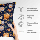 Health pillow blue with pumpkins