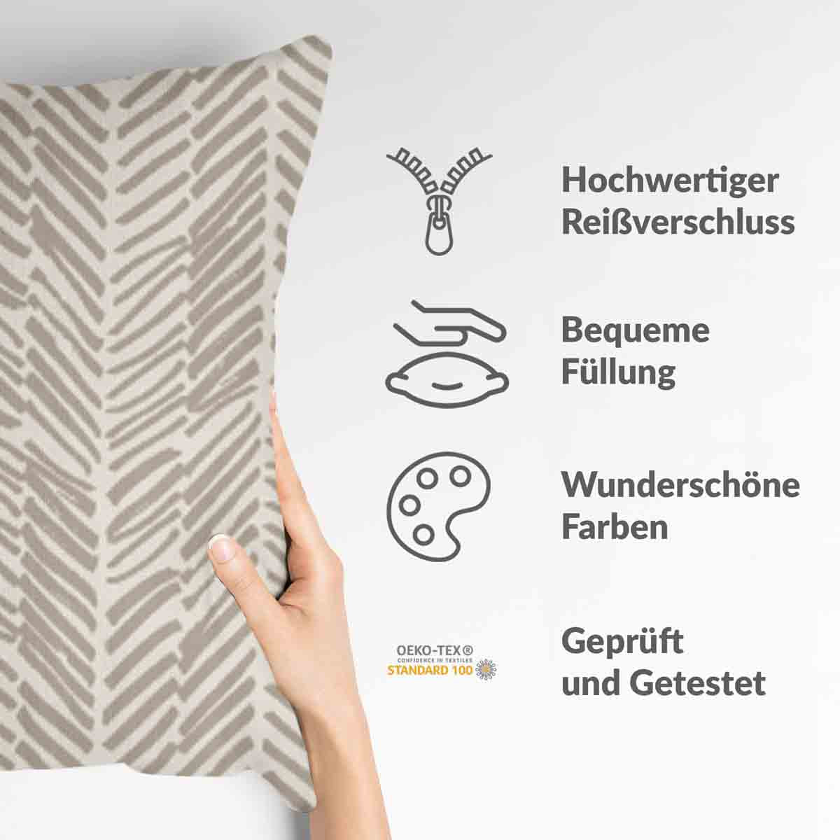 Coussin de santé beige avec rayures