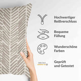 Beige health pillow with stripes