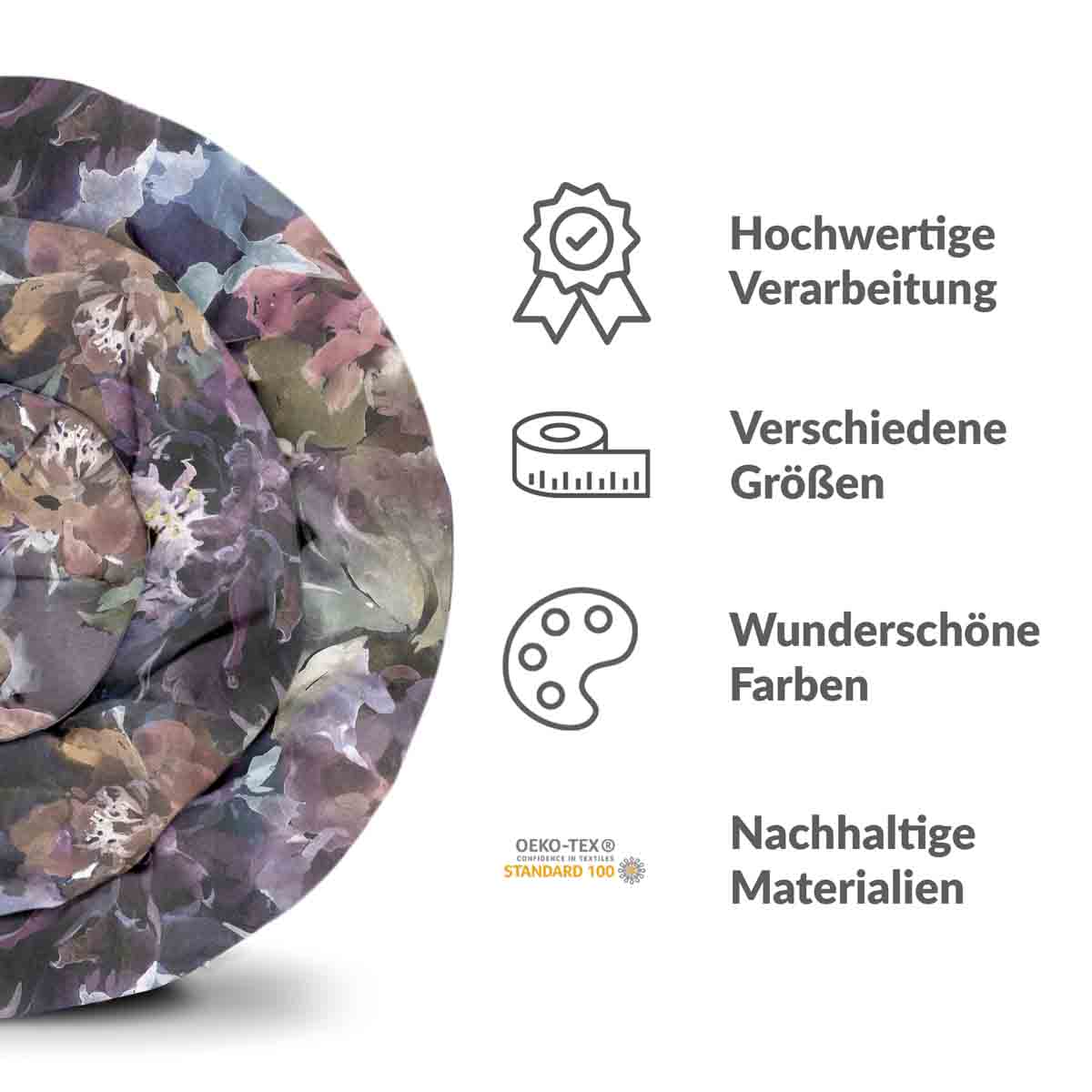 Ensemble de literie avec couverture thérapeutique Fleurs de mer