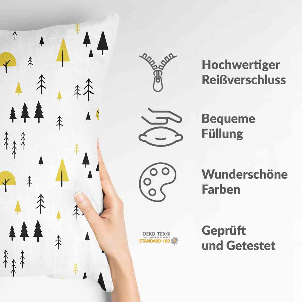 Coussin de santé avec des arbres jaunes