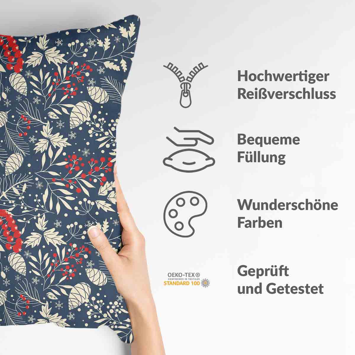 Coussin de santé feuilles de Noël