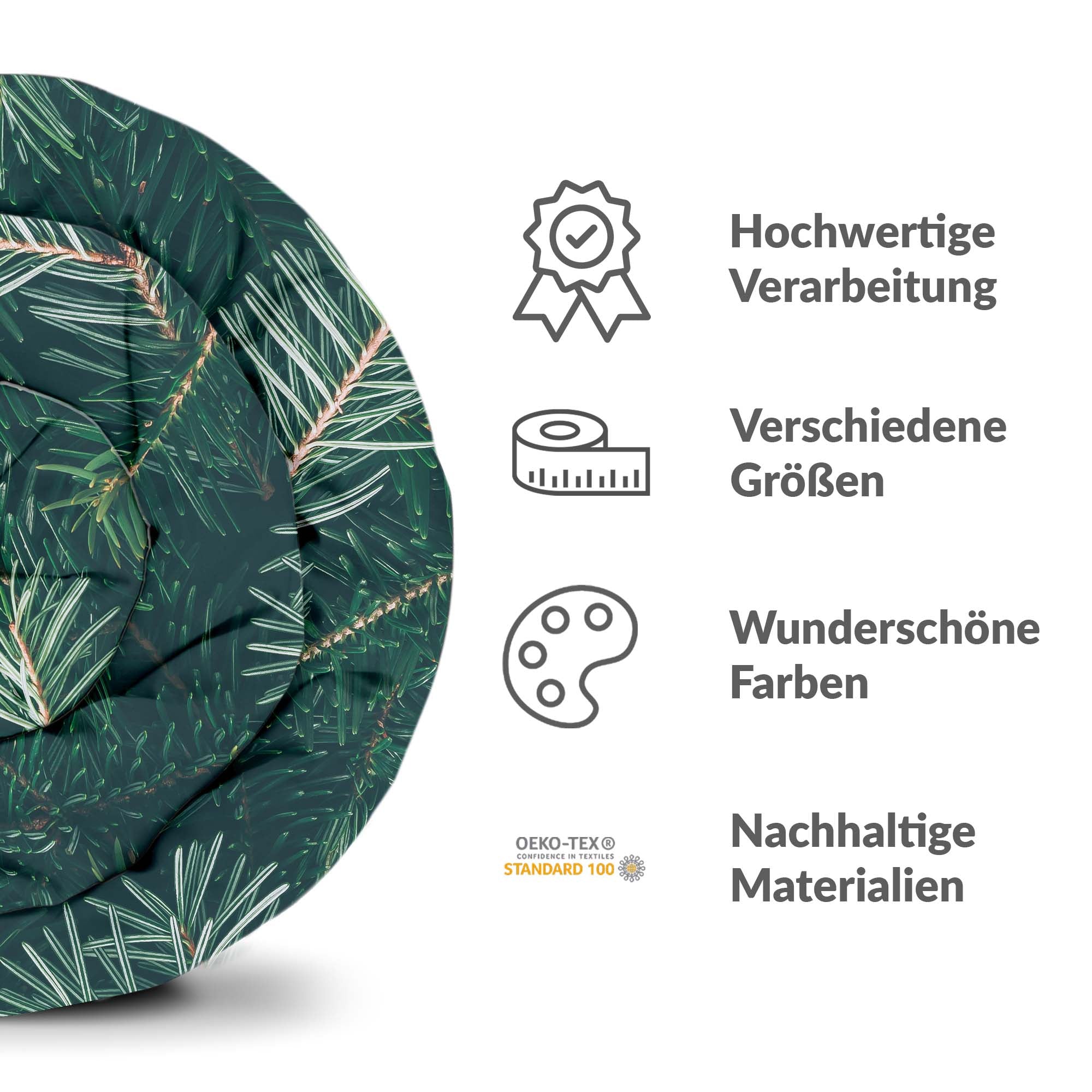 Therapiedecnen bedding set with green fir branches
