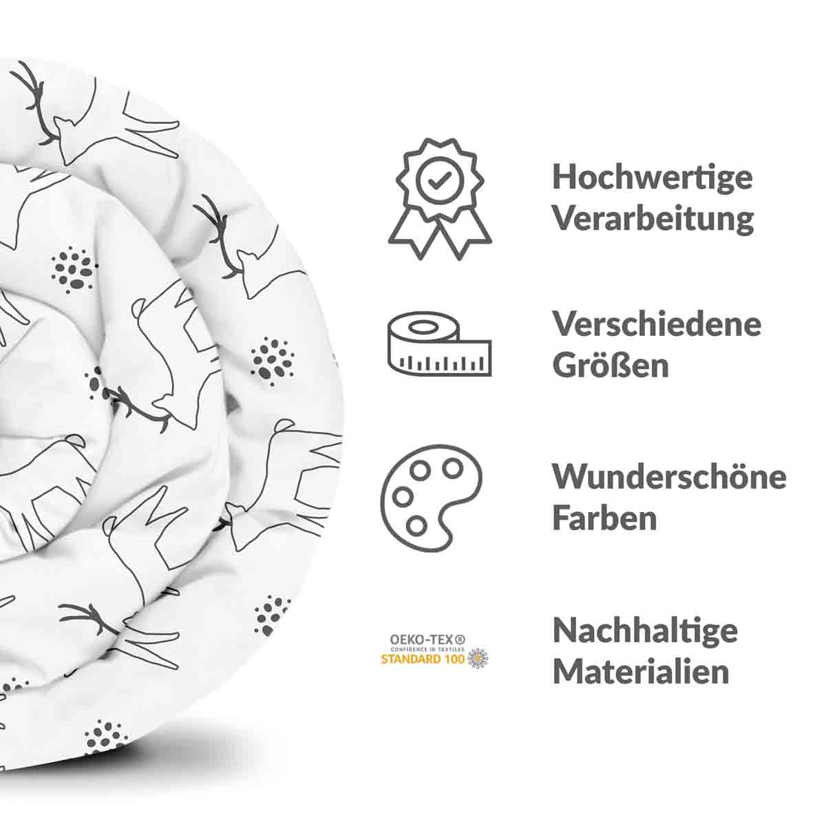 Original therapy blanket - cotton cover white with deer