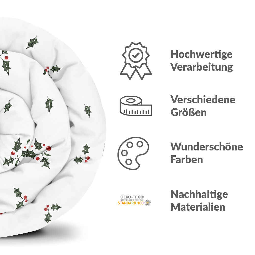 Therapy blankets bedding set white mistletoe branches