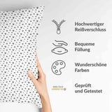 Health pillow white with many gray dots