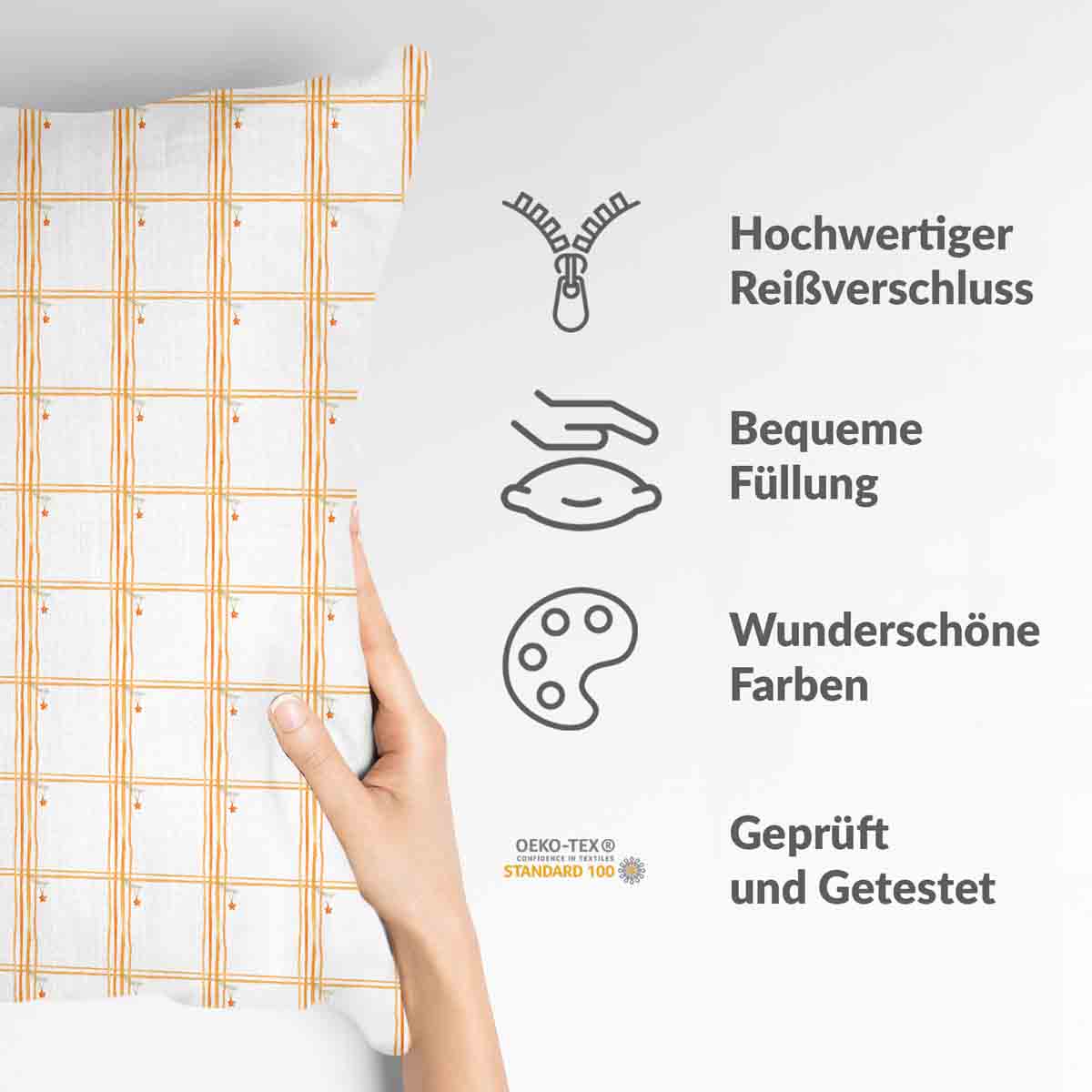 Coussin de santé jaune à carreaux