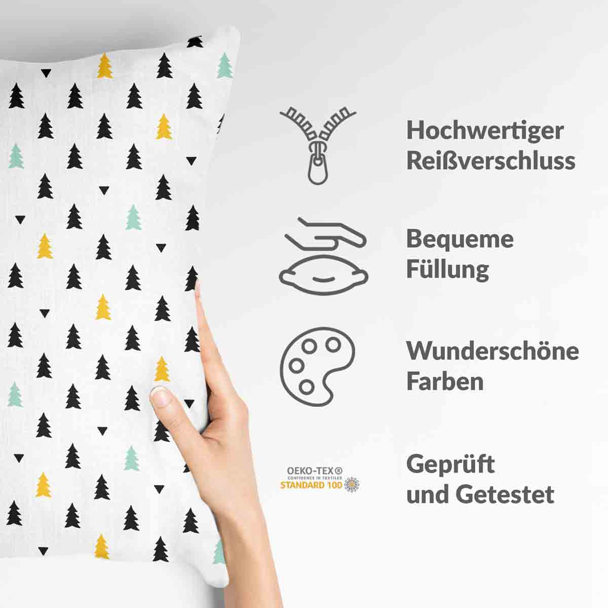 Coussin de santé blanc avec petits sapins