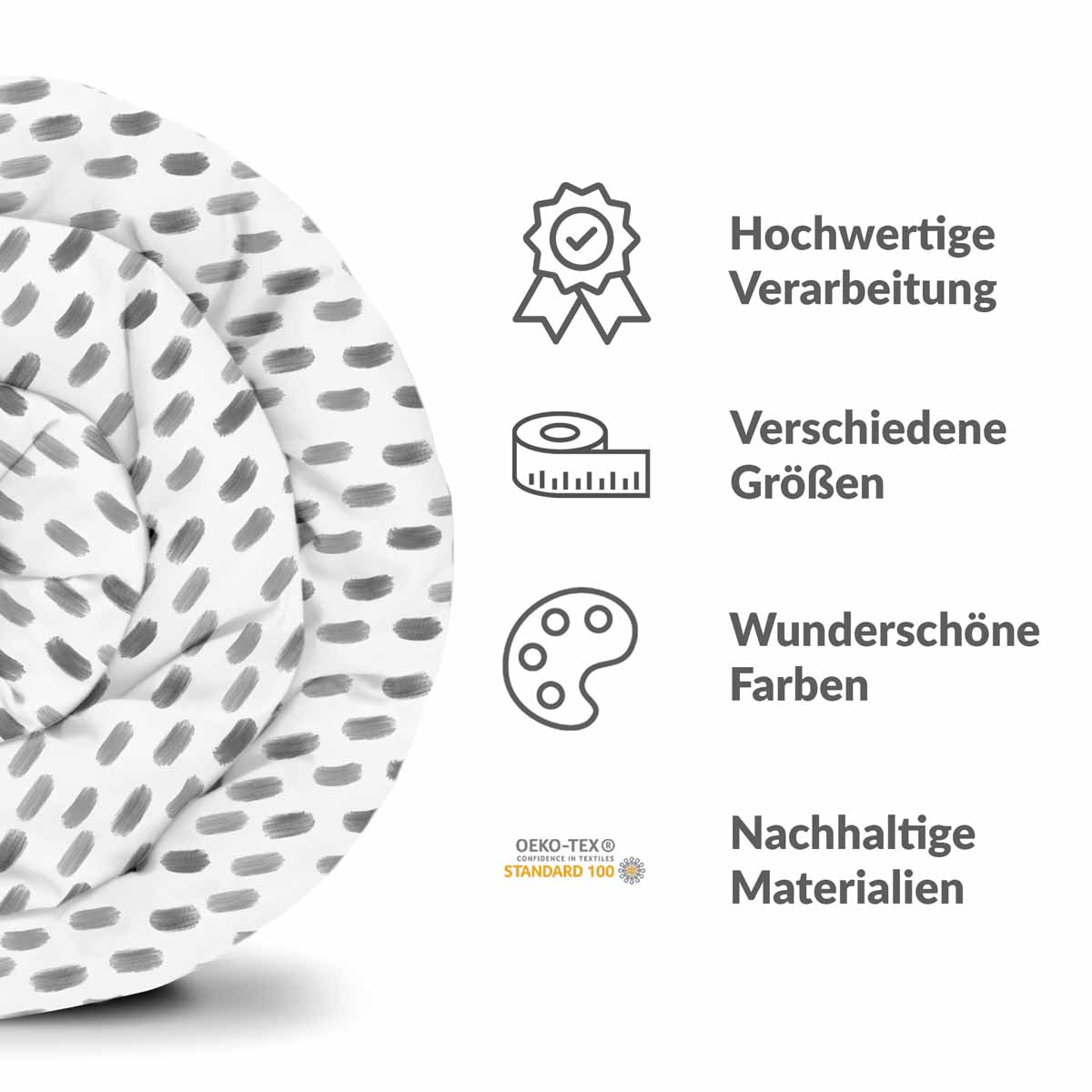 Original therapy blanket - cotton cover white with gray dots