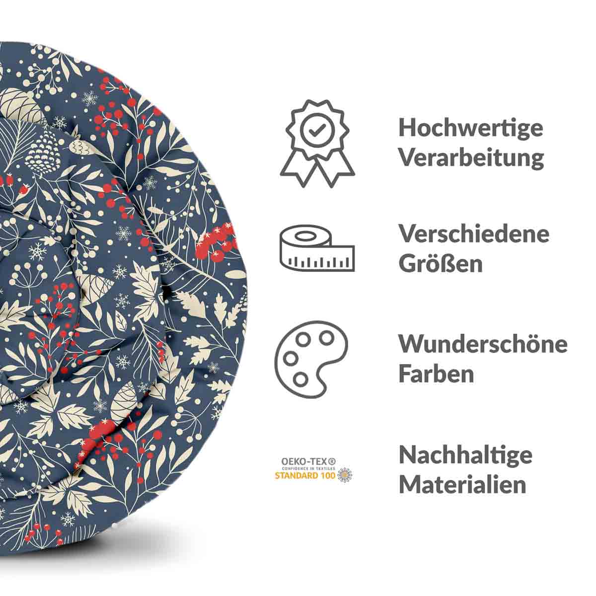 Couverture thérapeutique originale - Housse en coton feuilles de Noël