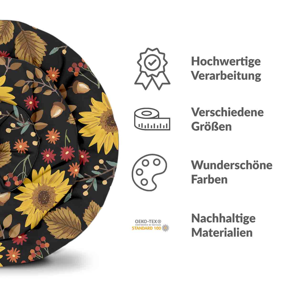 Couverture thérapeutique originale - Housse en coton avec tournesol