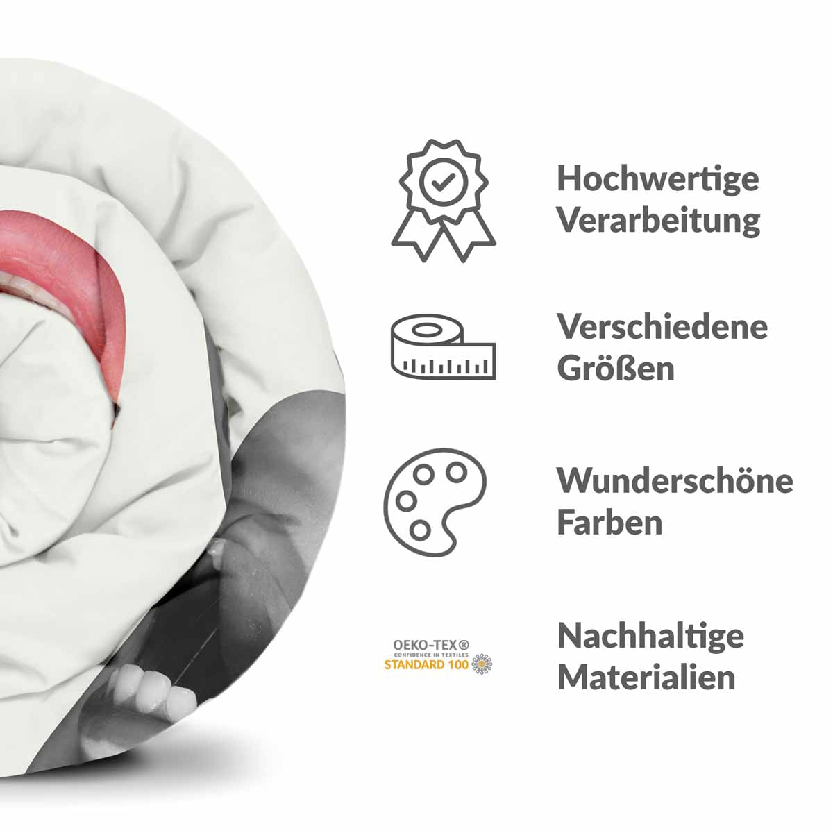 Therapy blankets bedding set white with lips