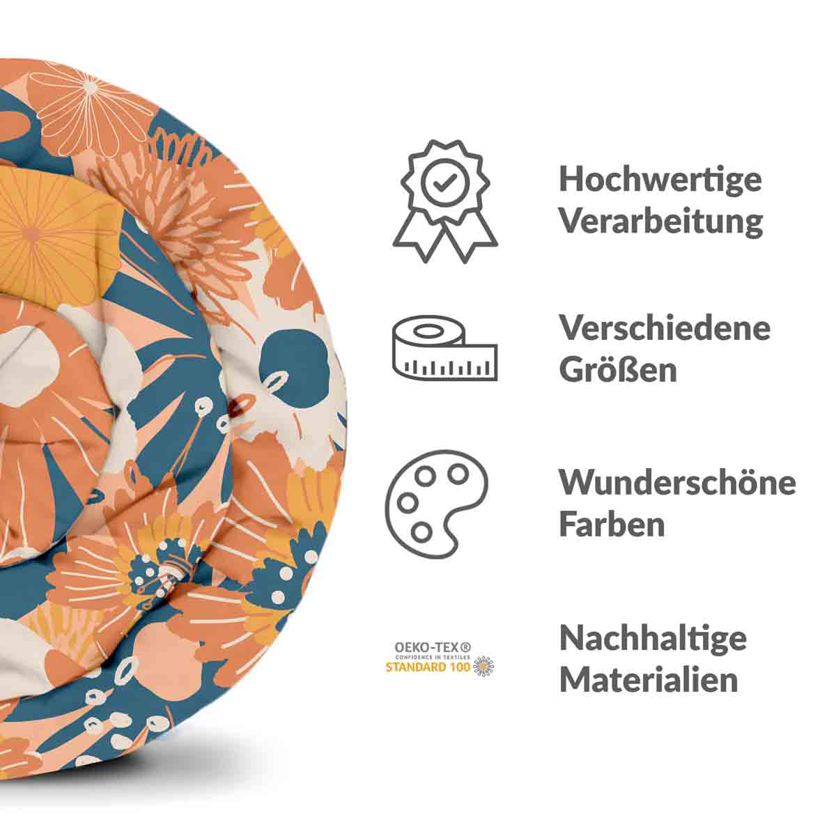 Couverture thérapeutique originale - Housse en coton avec fleurs de gerbera