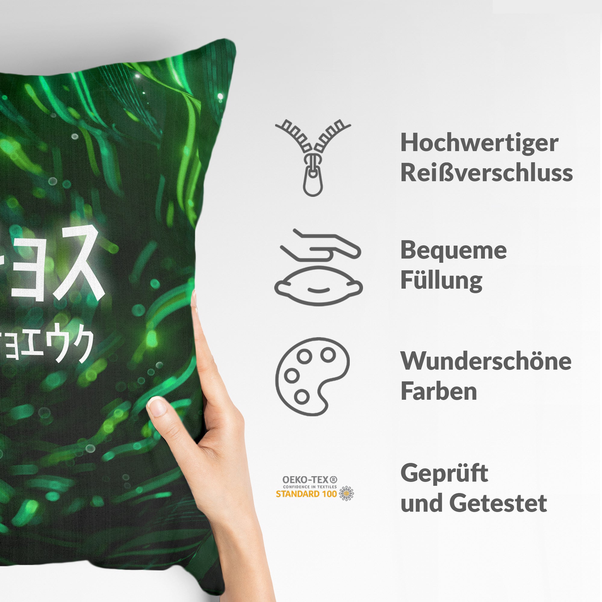 Health Pillow Green with Chinese Characters