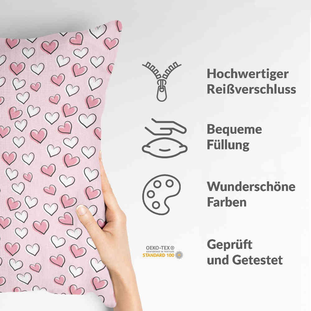 Coussin de santé doux petits cœurs