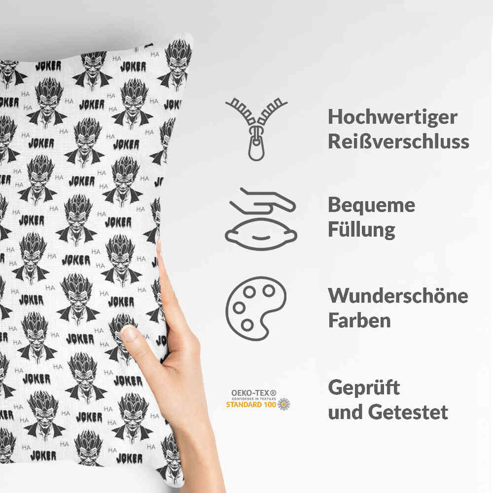 Coussin de santé Joker noir et blanc