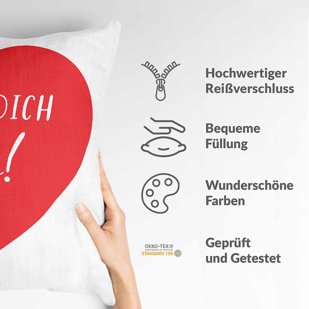 Coussin de santé cœur Je t'aime