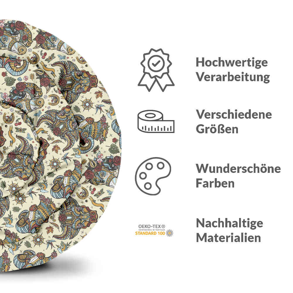 Ensemble de linge de lit avec couvertures thérapeutiques et têtes d'animaux colorées