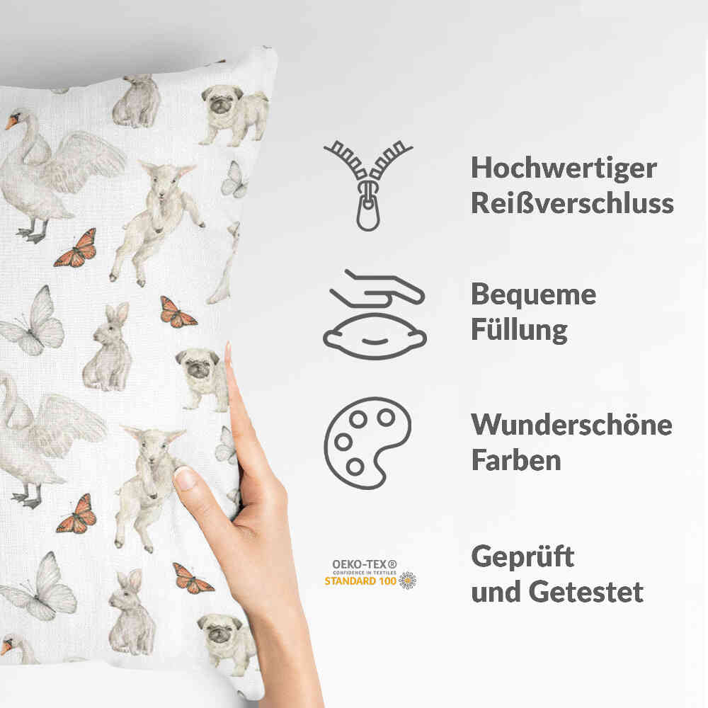 Coussin de santé blanc animaux mignons