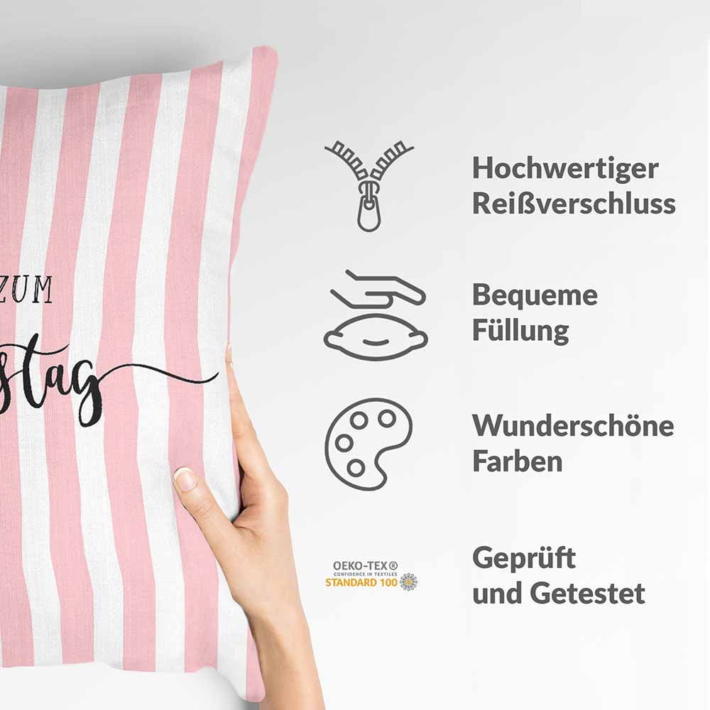 Coussin de santé rayé Saint-Valentin