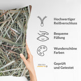 White health pillow with straw
