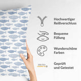 Health pillows blue fish
