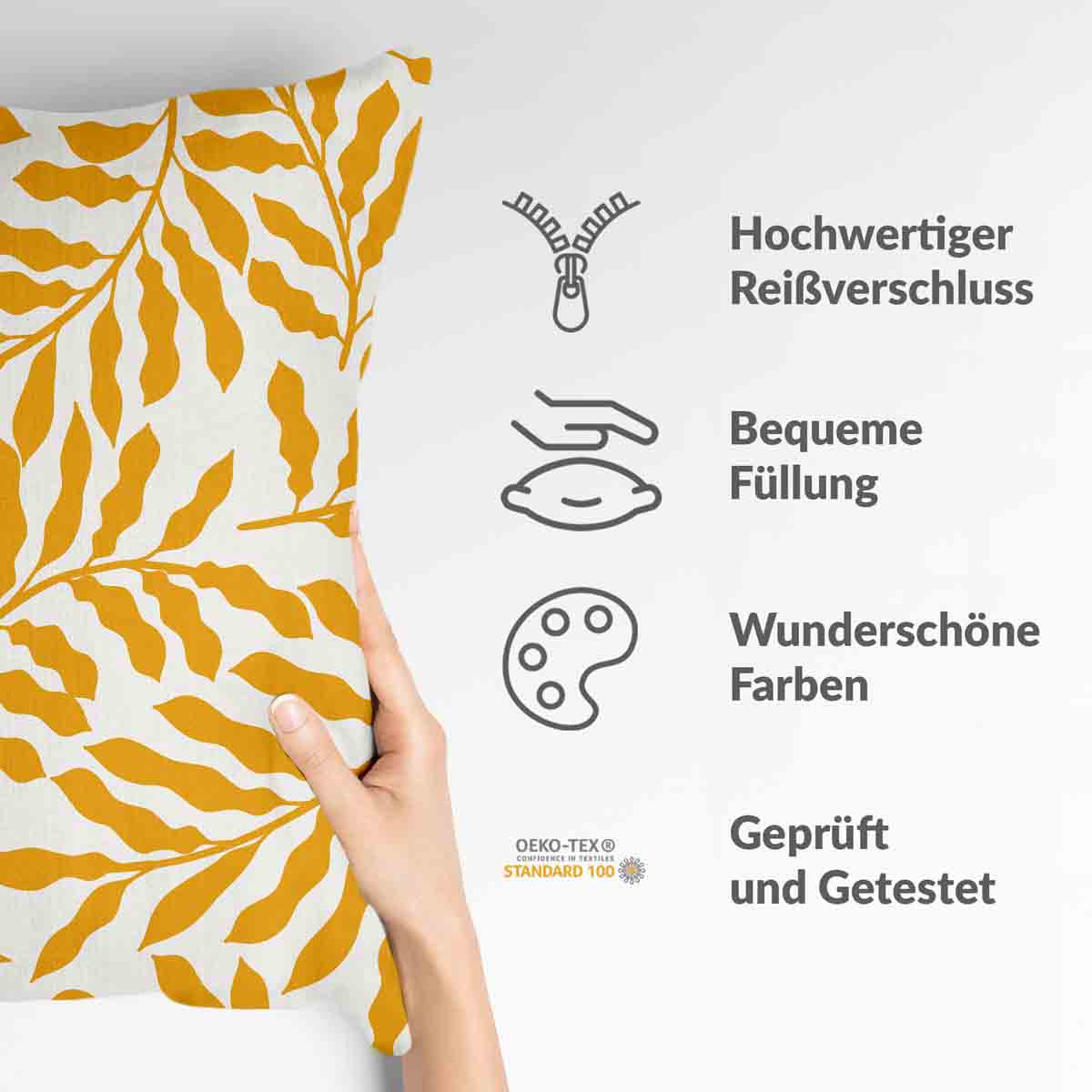 Coussin de santé avec des branches jaunes