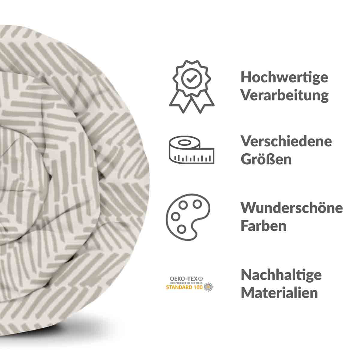 Therapy blankets bedding set beige with stripes