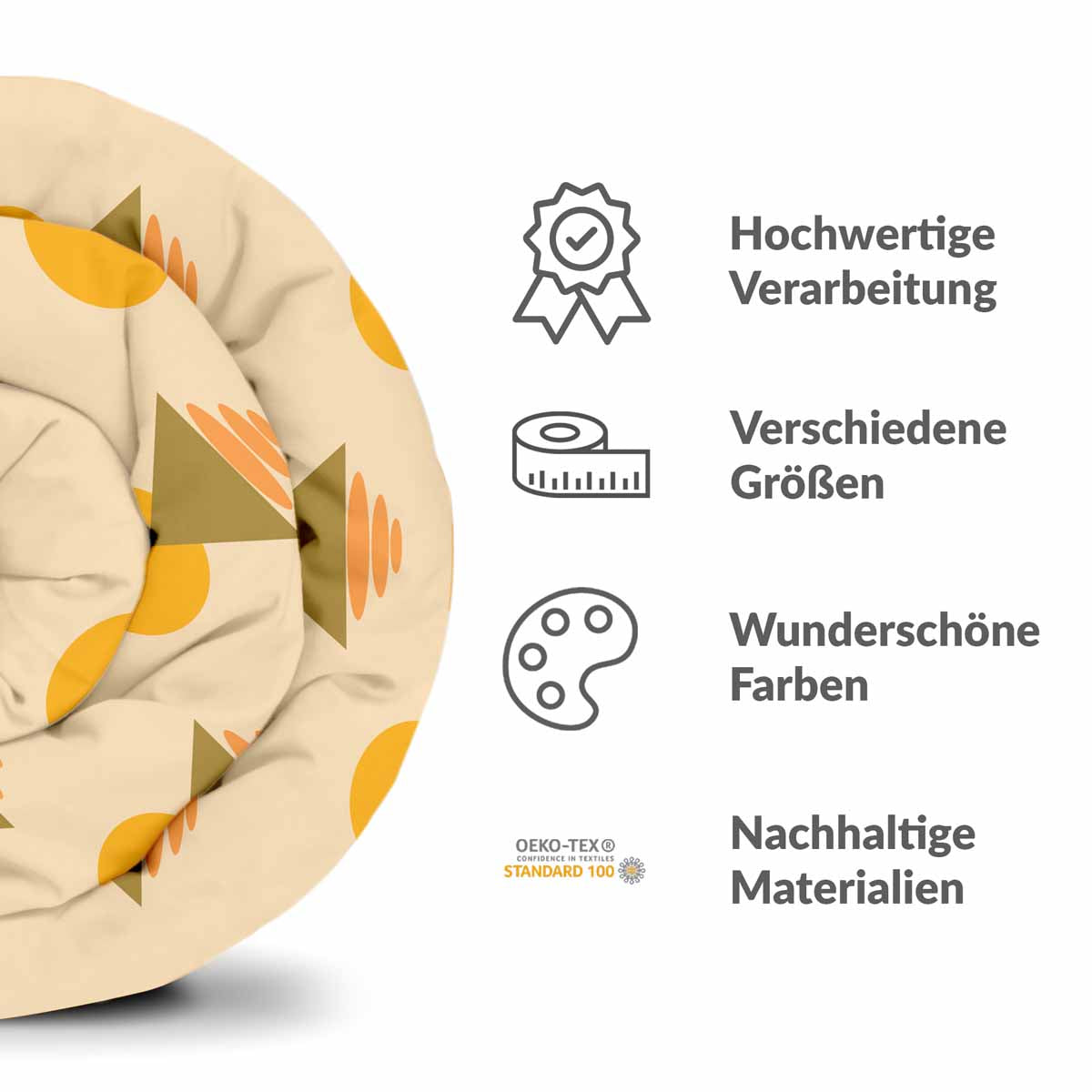 Therapy blankets bedding set with yellow shapes