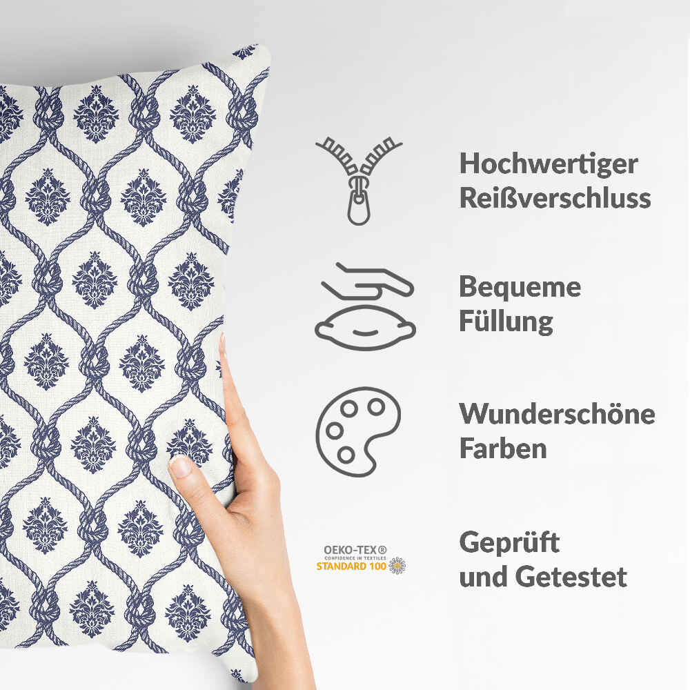 Coussin de santé motif marin bleu