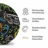 Therapy blanket bedding set, black, with game consoles.