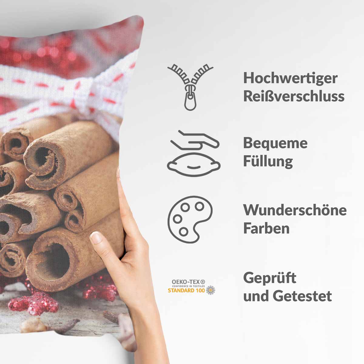 Health pillow with cinnamon sticks