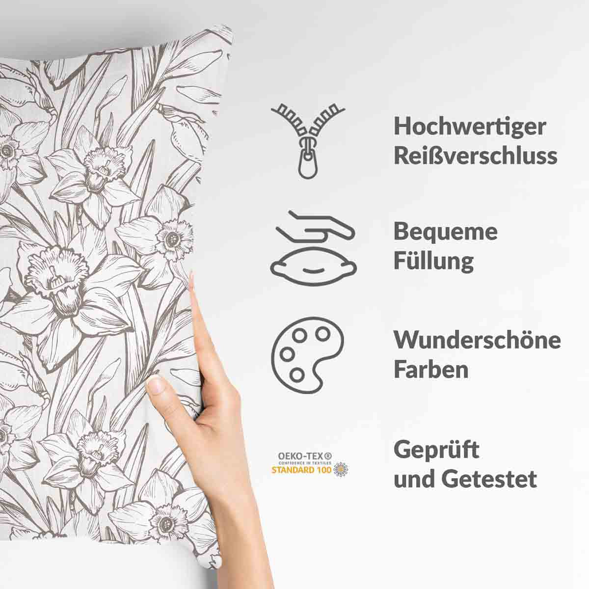 Health pillow with daffodils