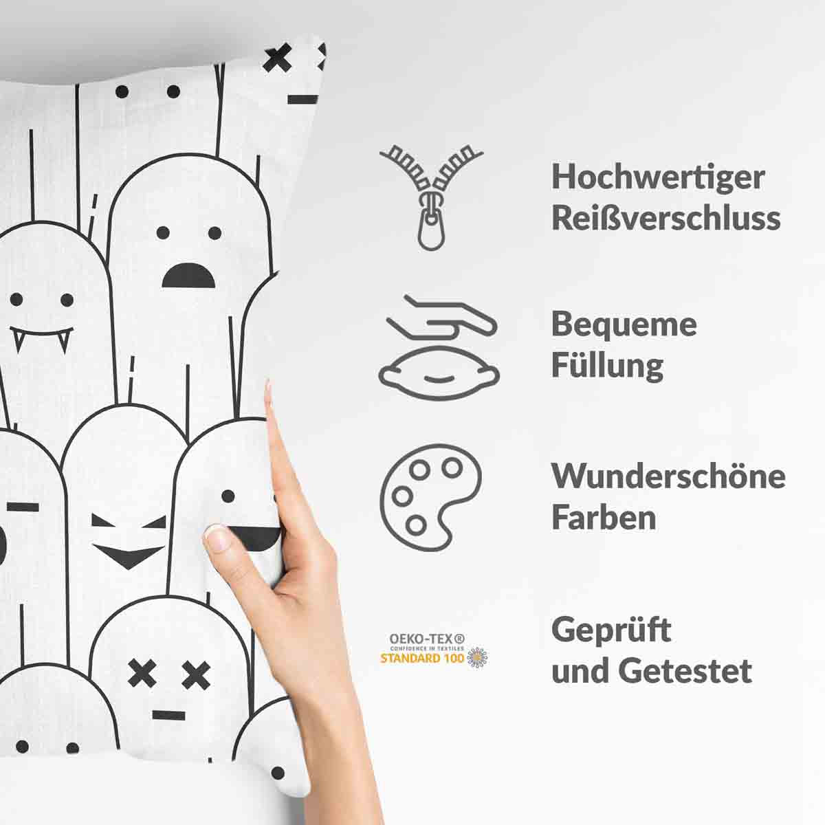 Coussin de santé blanc avec des fantômes amusants