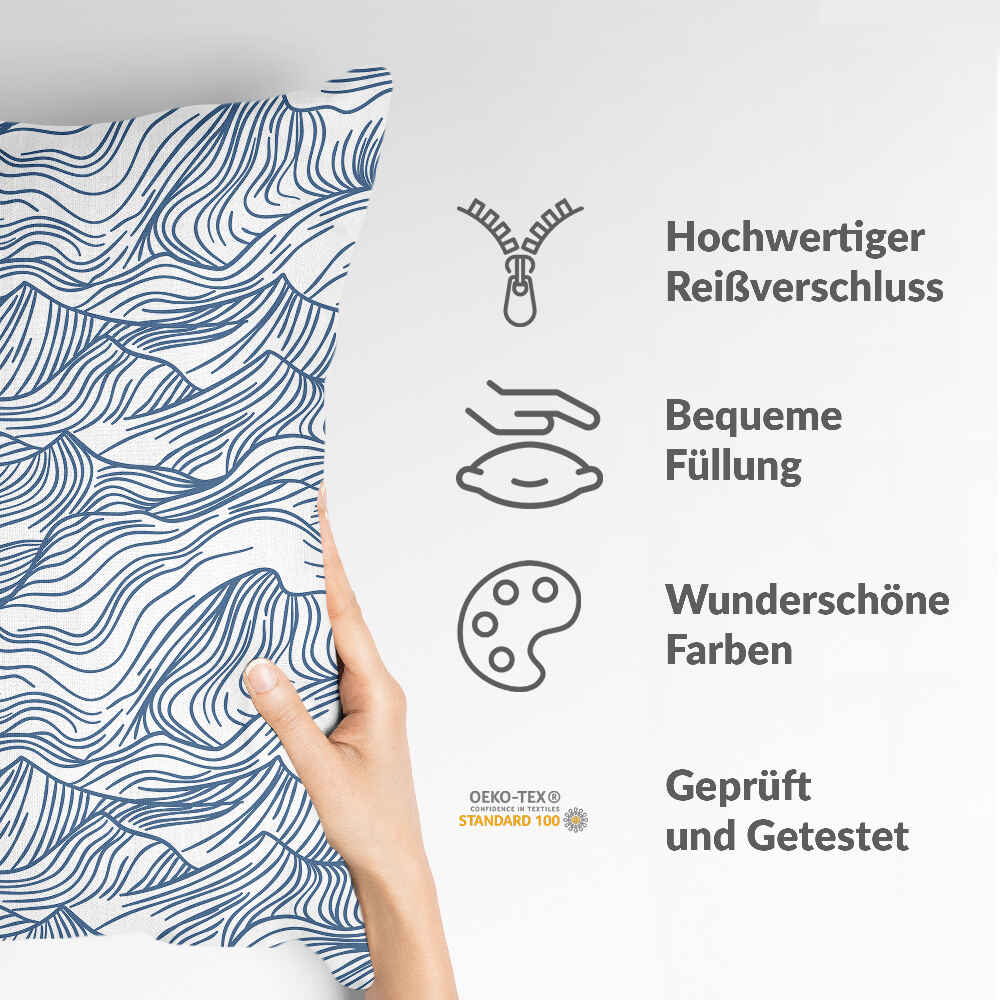 Coussin de santé vagues en bleu