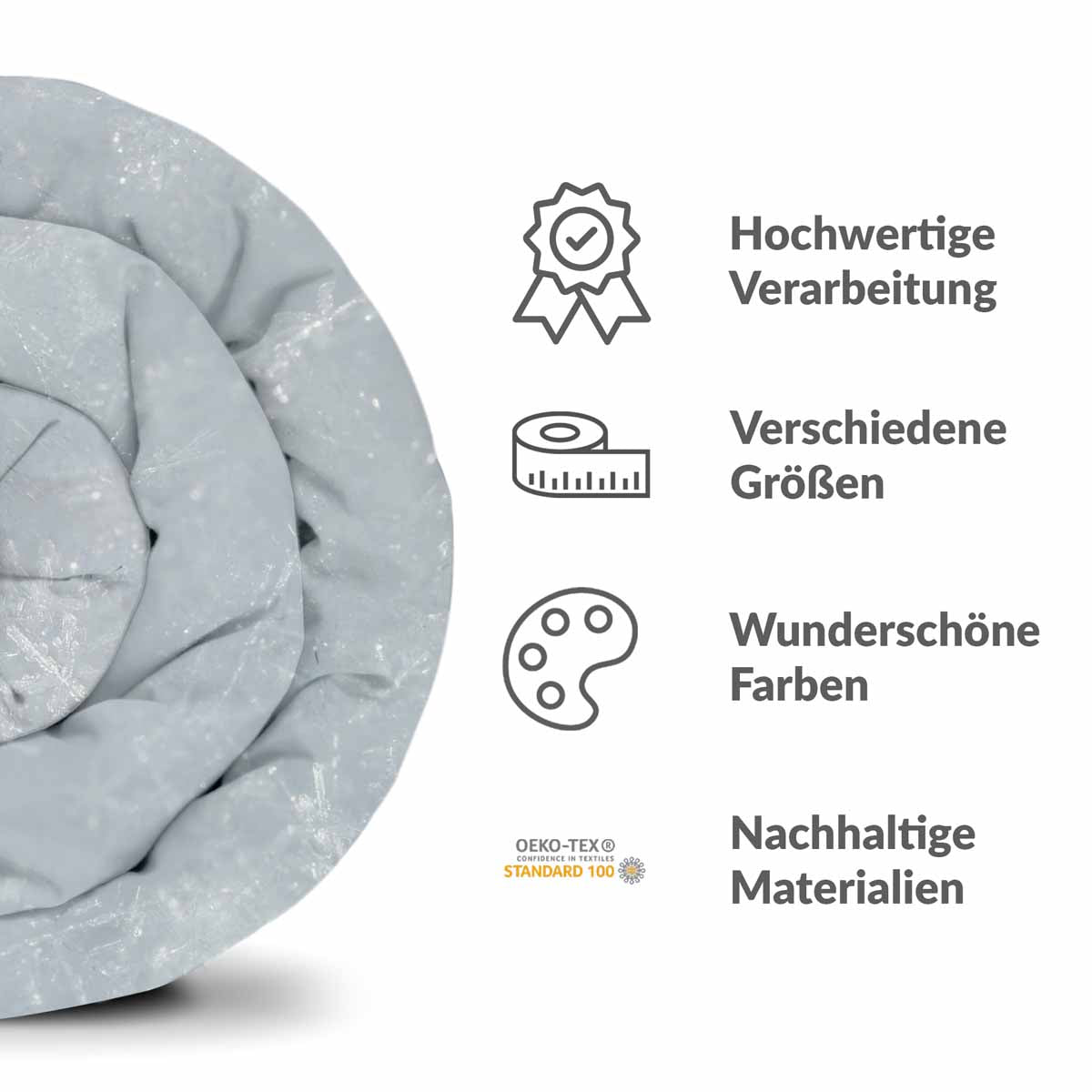 Therapy blankets bedding set gray with snowflakes