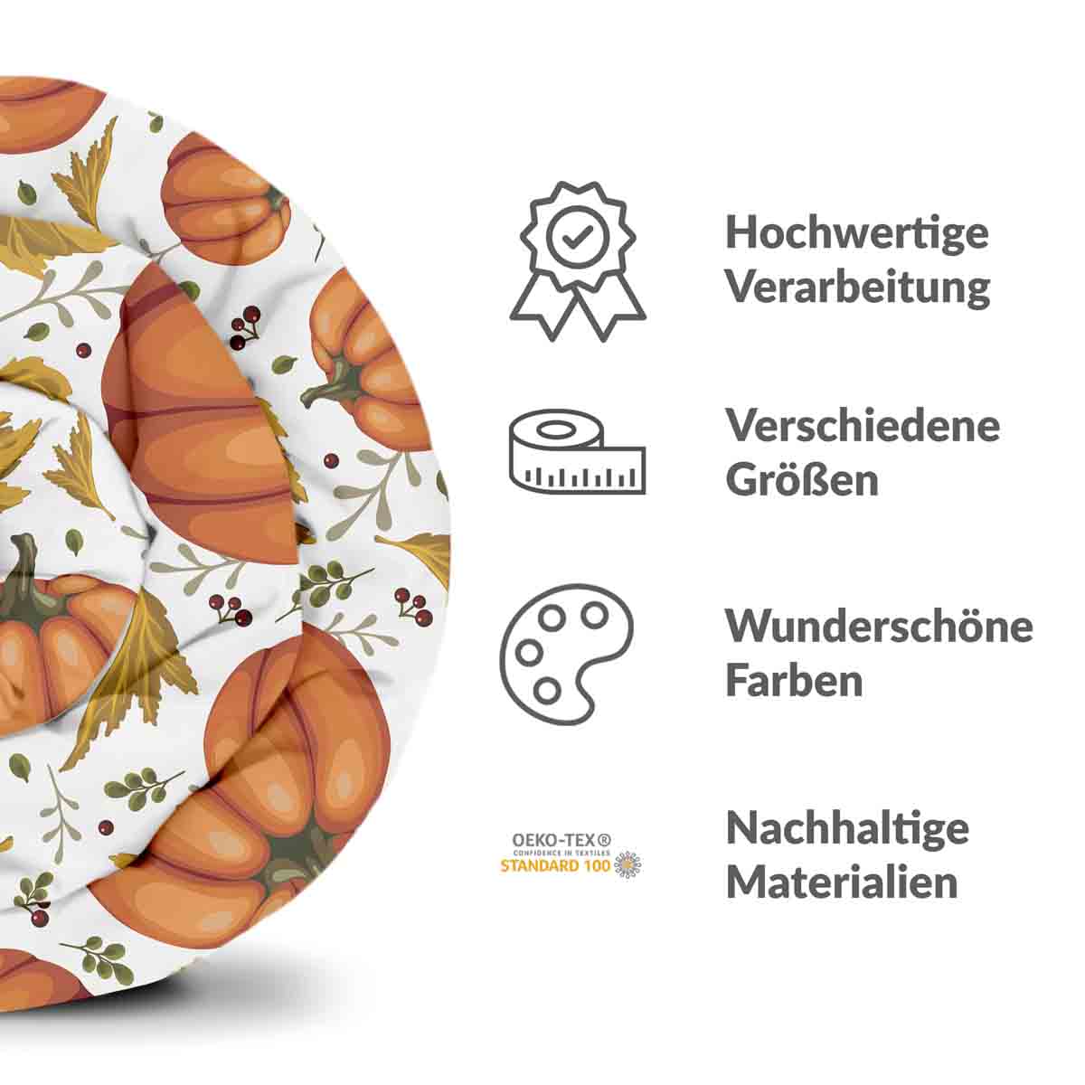 Ensemble de literie avec couvertures thérapeutiques blanc avec de grosses citrouilles