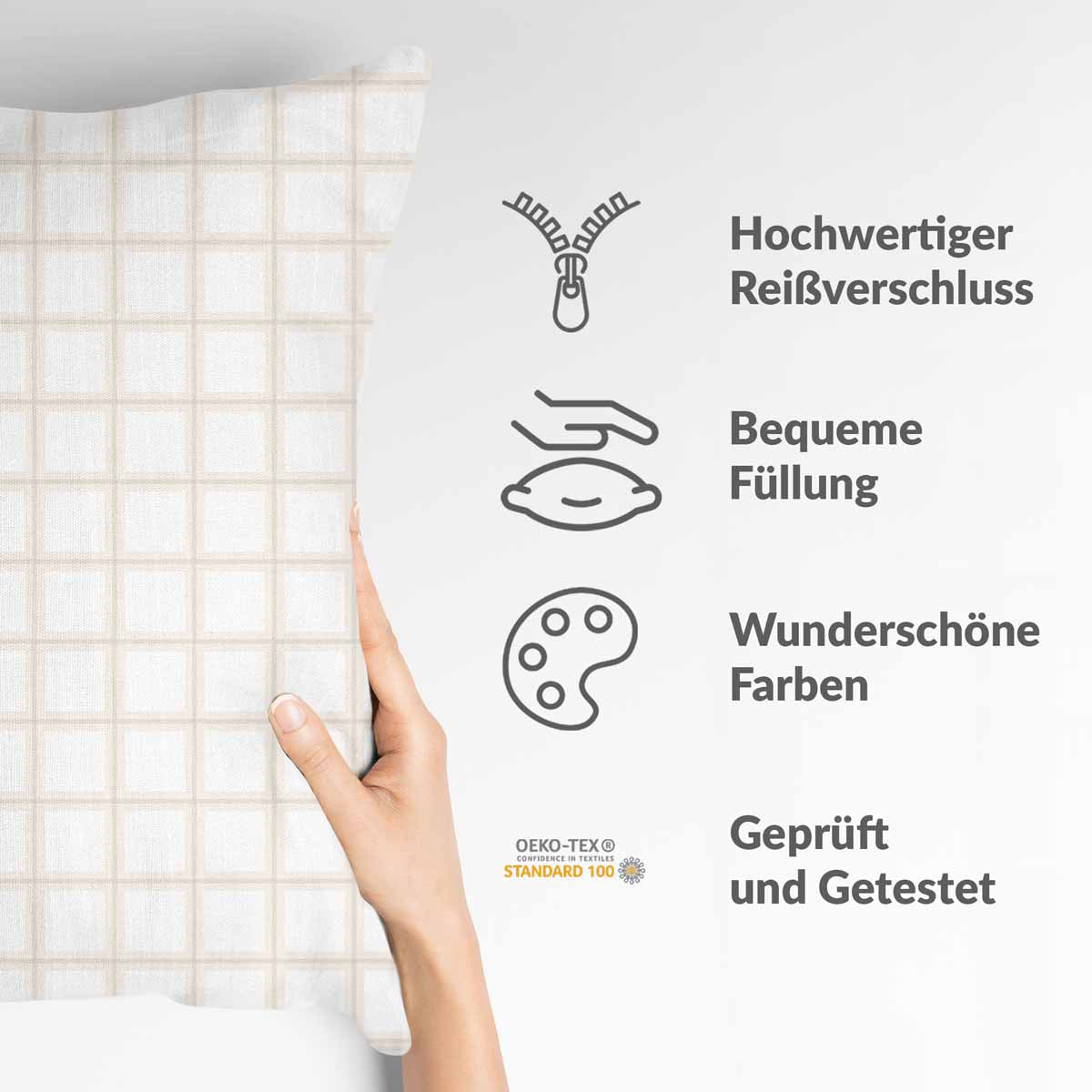 Coussin de santé orange beige à carreaux