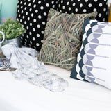 White health pillow with straw