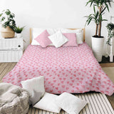 Therapy blankets bedding set pink red hearts
