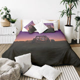 Therapy blanket and bedding set, purple with tractor.