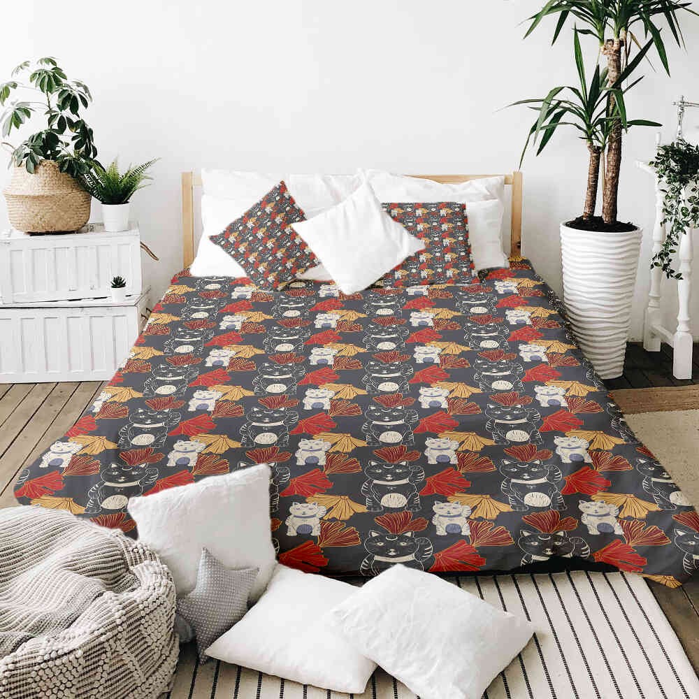 Couette thérapeutique Ensemble de linge de lit Chat porte-bonheur